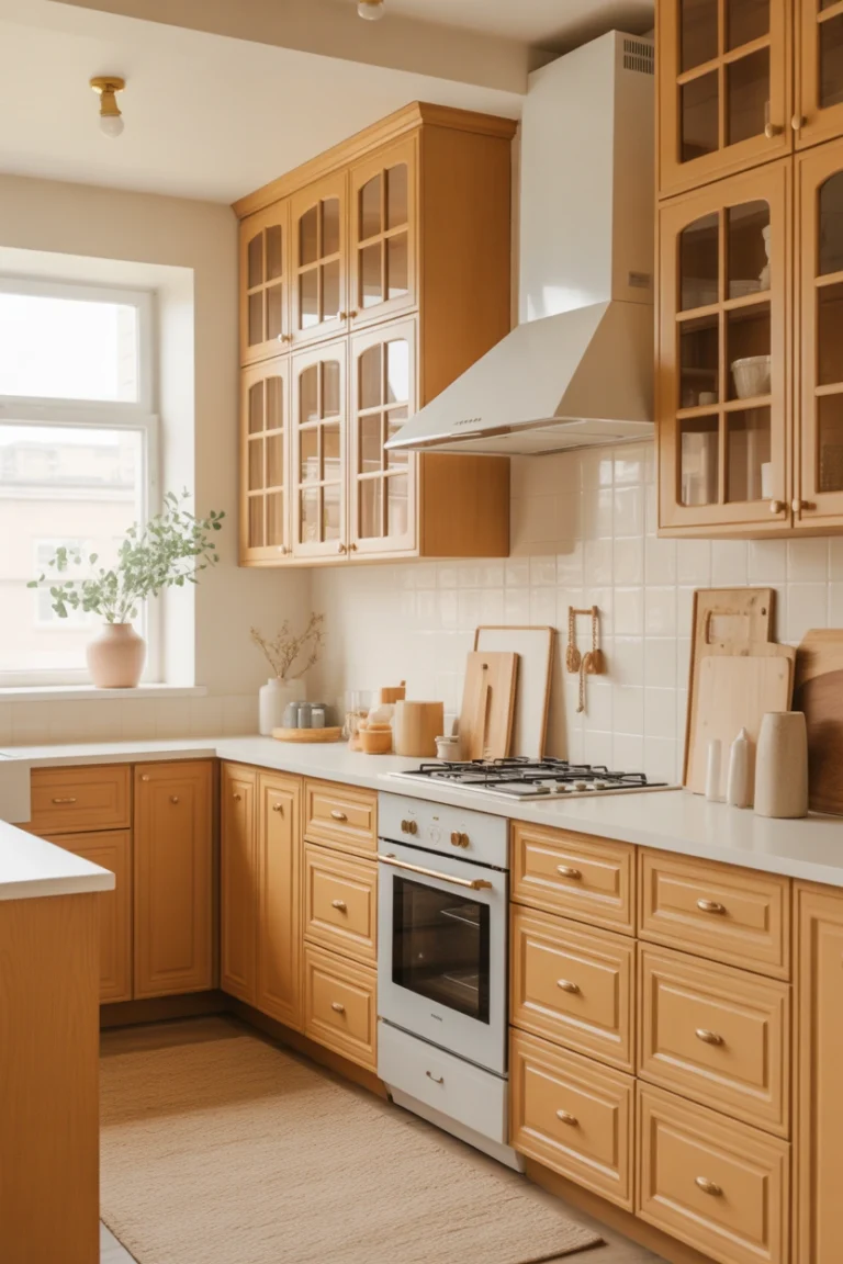 luxury-honey-oak-kitchen-backsplash-ideas