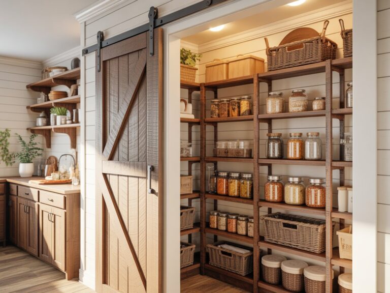 17 Rustic Farmhouse Pantry Ideas That Make Small Kitchens Look Massively Organized