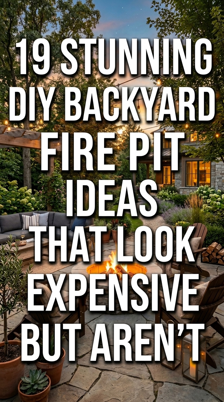 DIY backyard fire pit ideas with a luxury stone fire pit and cozy outdoor seating.