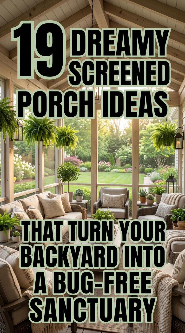 Dreamy screened porch with cozy seating and bug-free backyard views