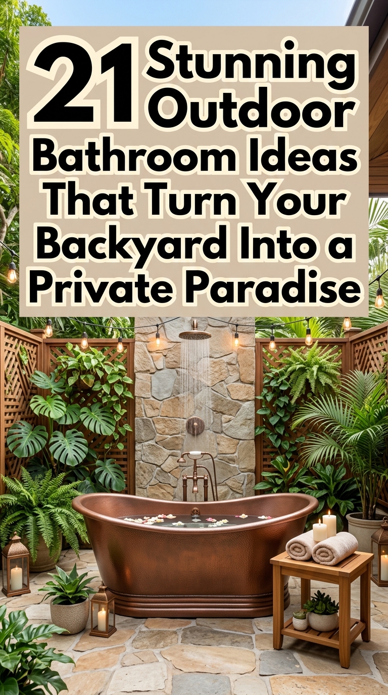 Private outdoor bathroom with spa-inspired design