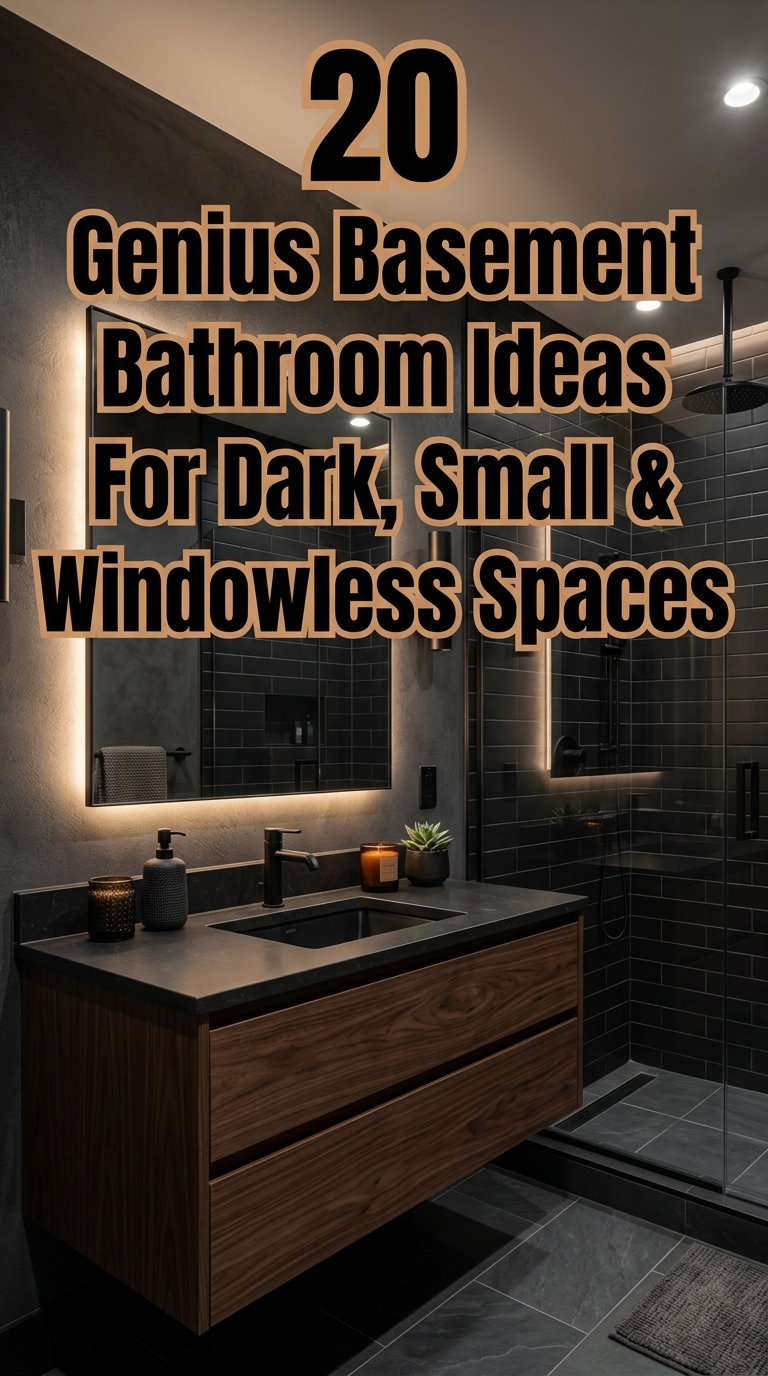 Luxury dark moody basement bathroom design