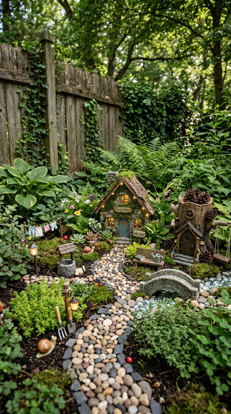 Fairy garden nook backyard play area for kids