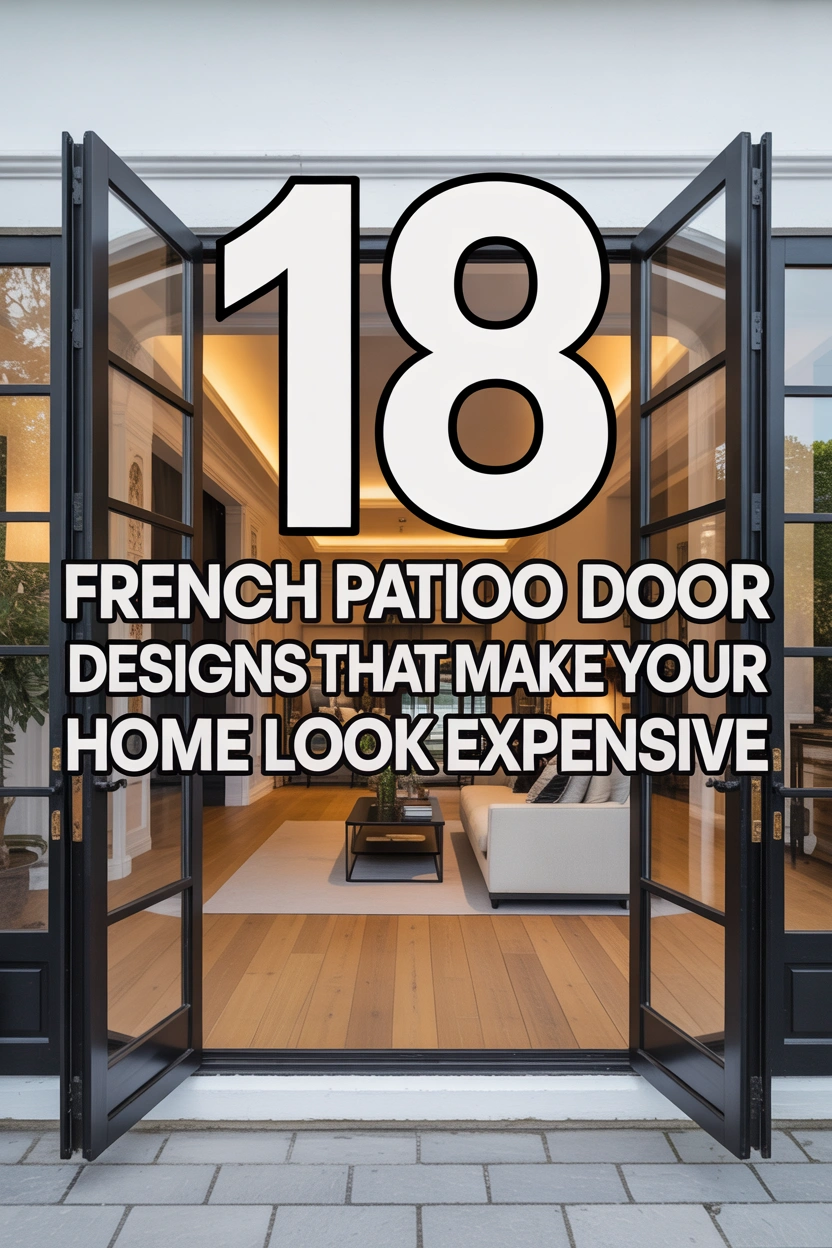 Luxury French patio door designs feature an image with elegant modern home styling