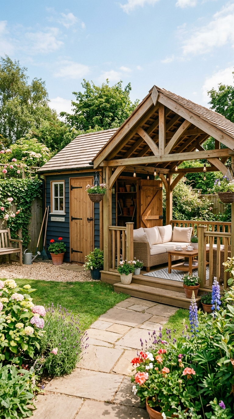 Garden shed combo gazebo backyard design