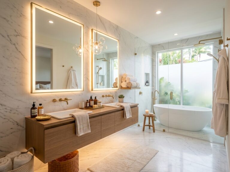 Luxury organized bathroom design