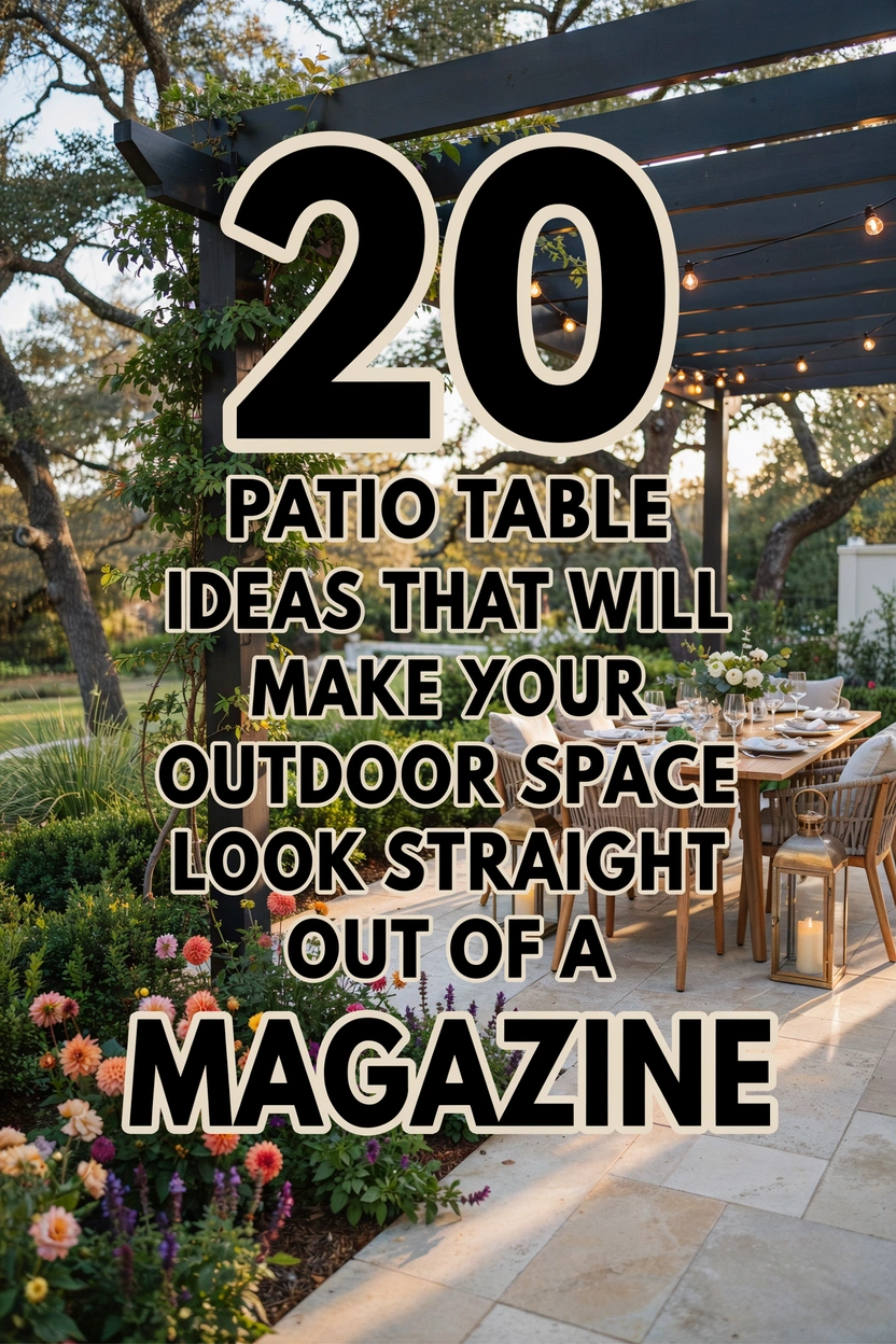 Modern luxury patio table setup with warm lighting and stylish outdoor decor
