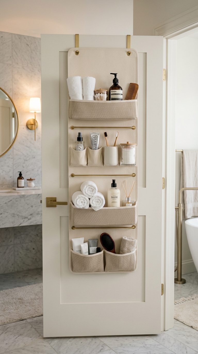 Over door bathroom storage