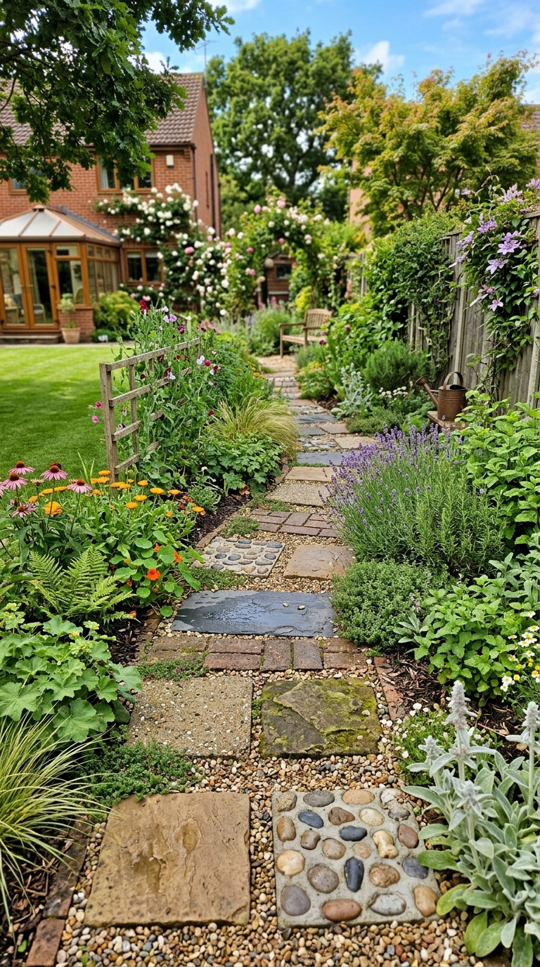 Sensory garden path, backyard play area for kids