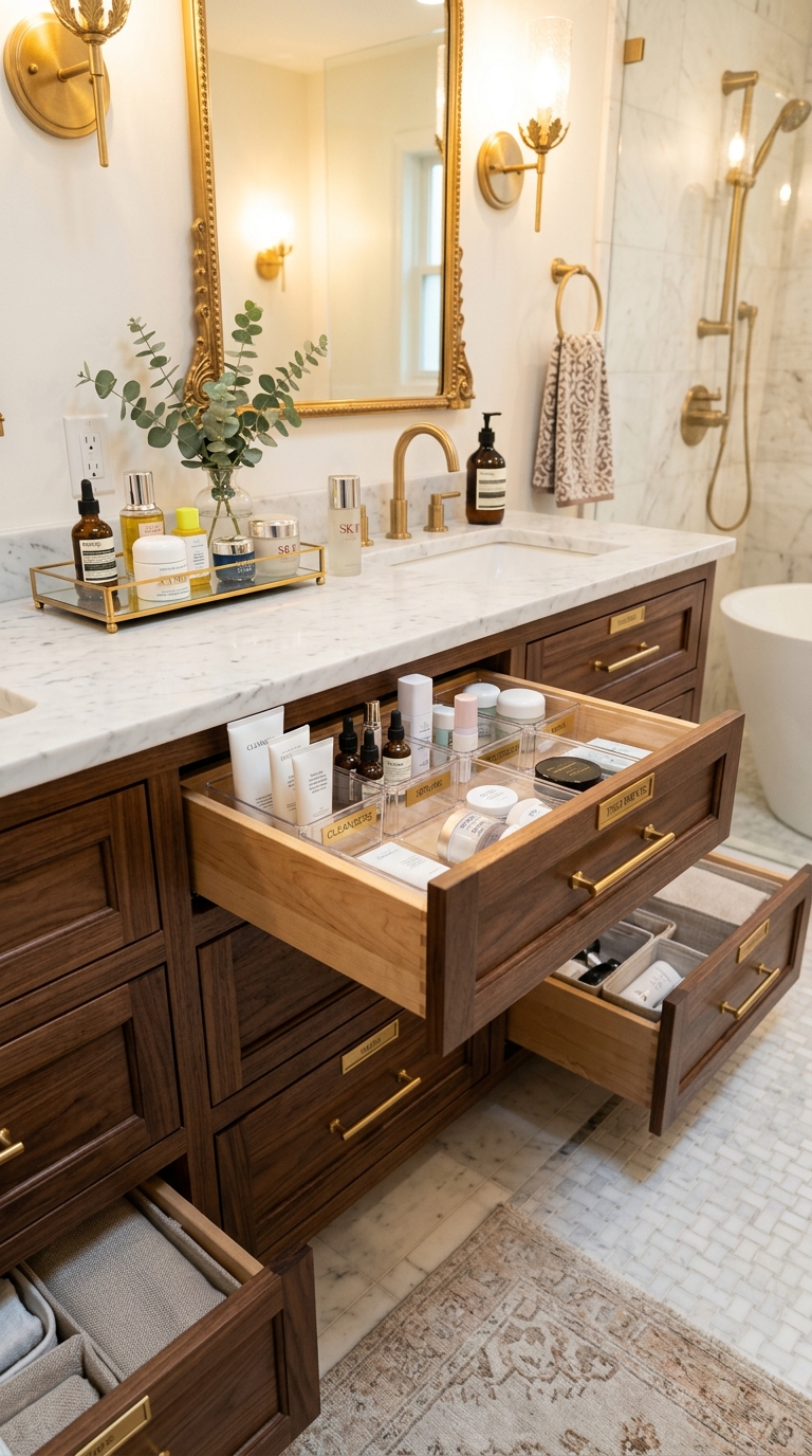 Under sink bathroom organizer