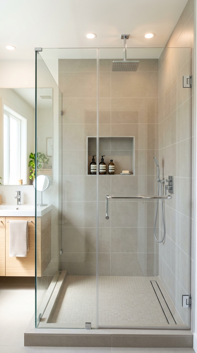 Walk-in shower remodel idea for small bathroom
