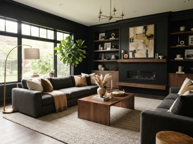 22 Black Living Room Ideas That Look Bold, Not Cold