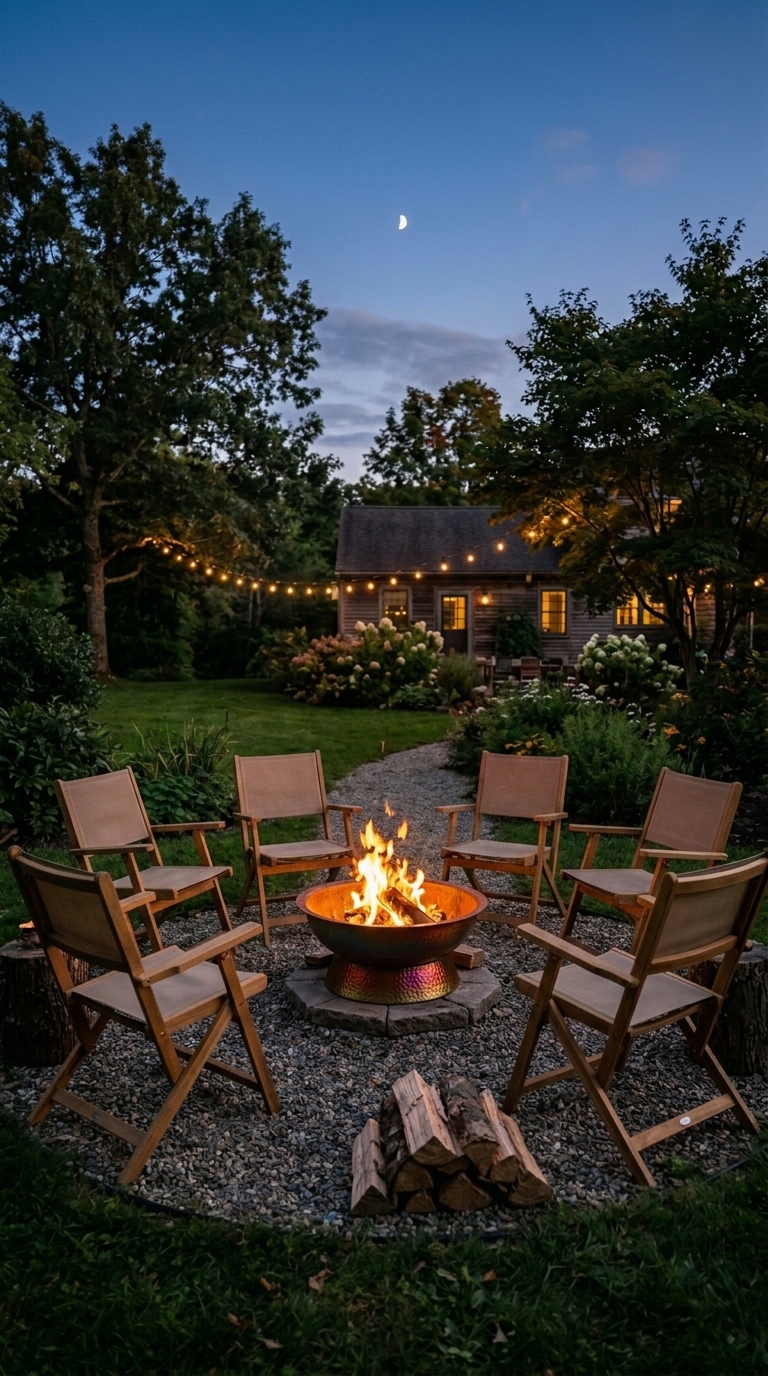 Budget fire pit seating circle for backyard patios