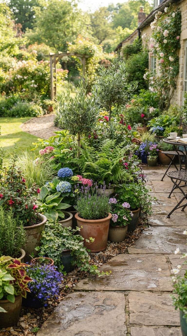 Budget container garden border idea for patios