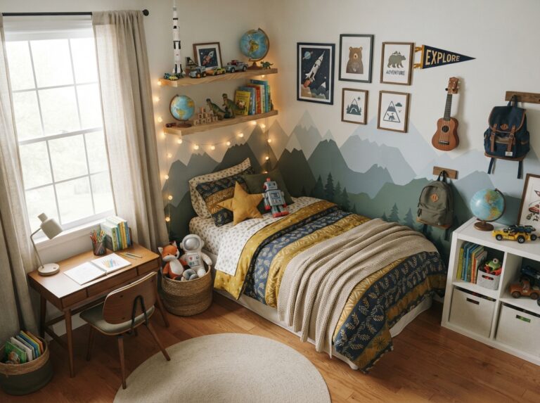 Cool boys bedroom with creative themes, smart storage, and budget-friendly decor ideas