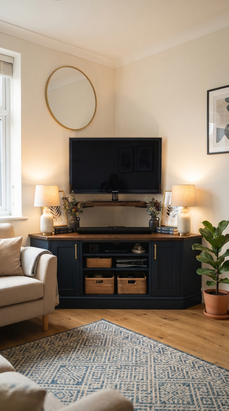 corner-tv-console-decorating-idea