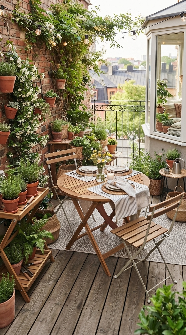 Budget multi-use patio idea with folding furniture