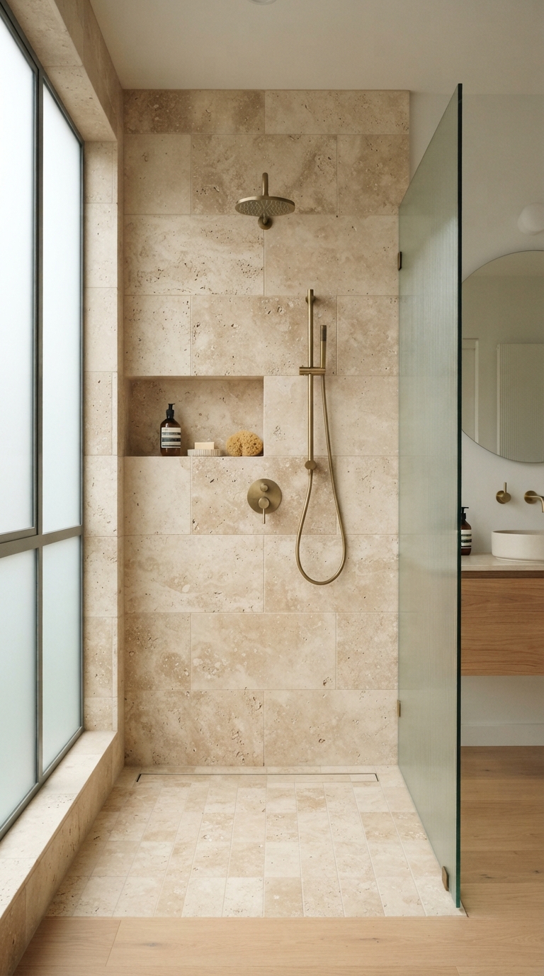 Natural stone surface idea for a spa bathroom