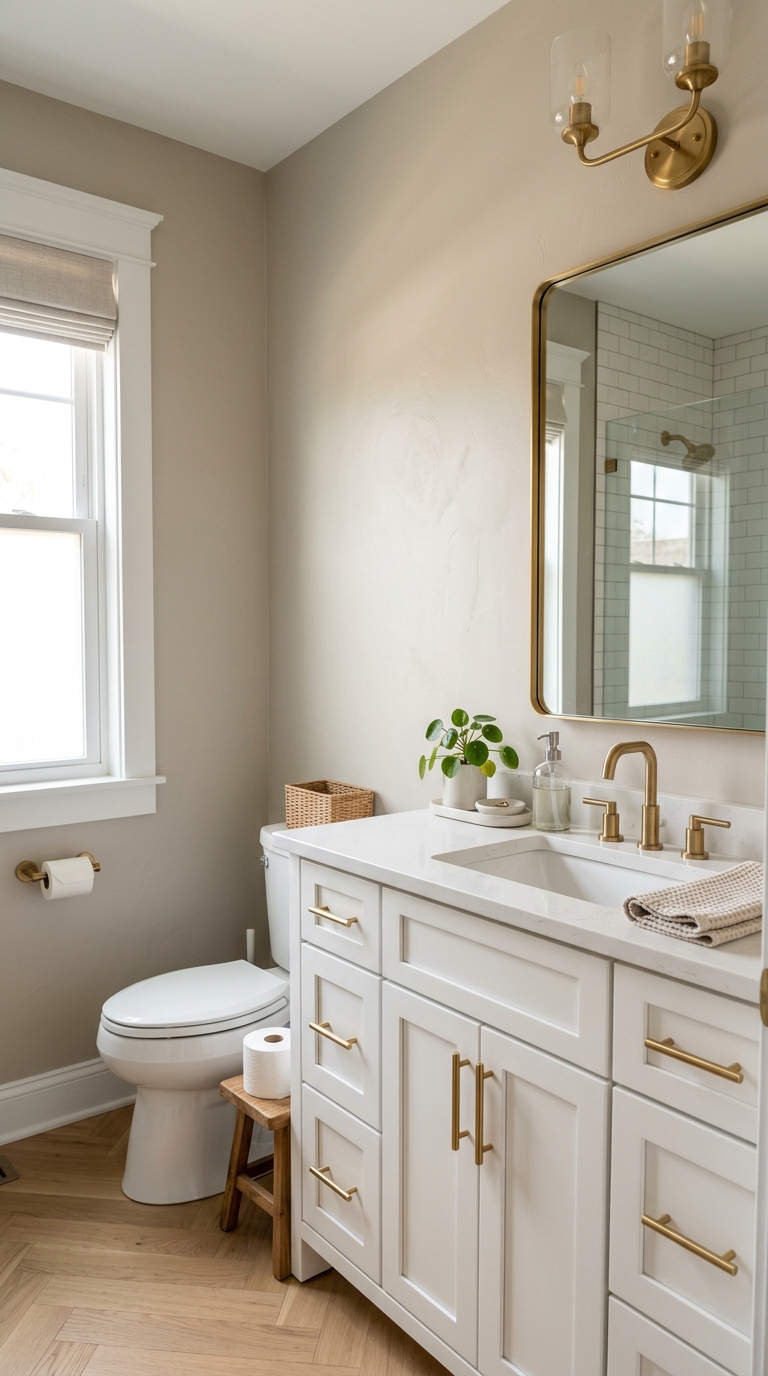 Paint-only budget refresh idea for a spa bathroom