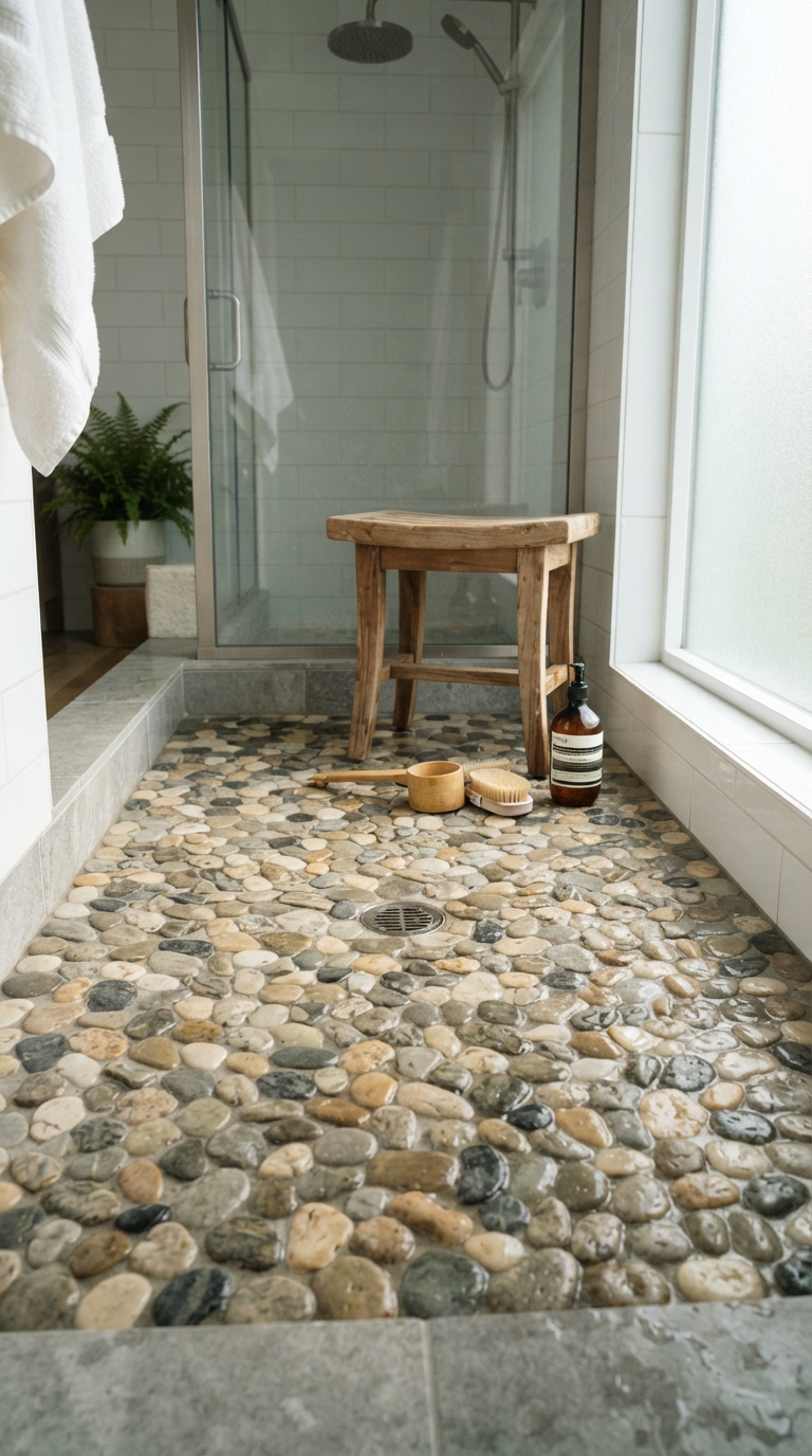 Decluttered storage idea for a calming spa bathroom