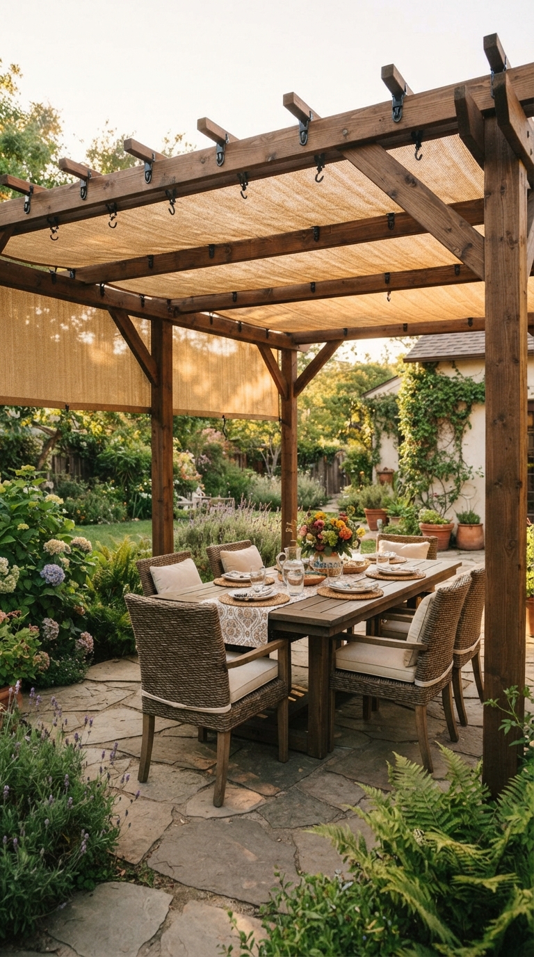 Budget shade cloth cover on a backyard pergola frame