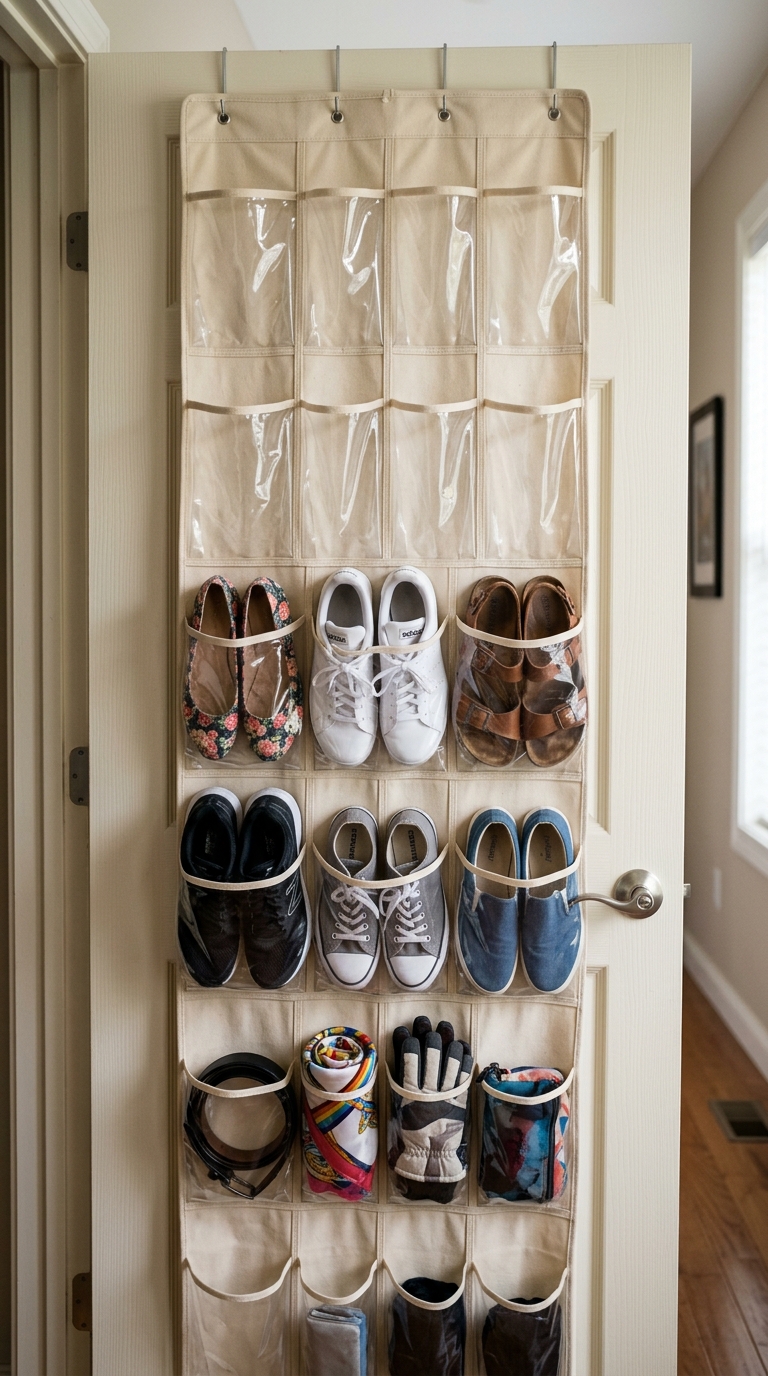 Over-the-door organizer for small bedroom storage