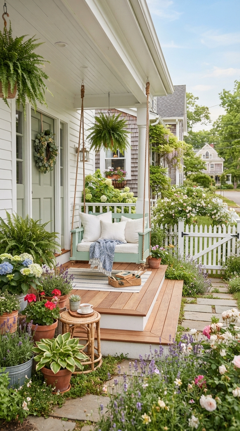 Mint green porch swing color idea for a cottage-style porch