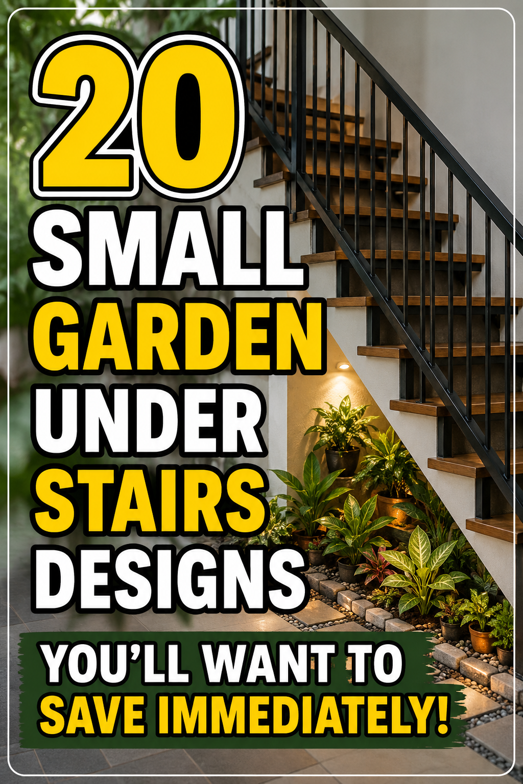 20 small garden under stairs designs with beautiful indoor plants