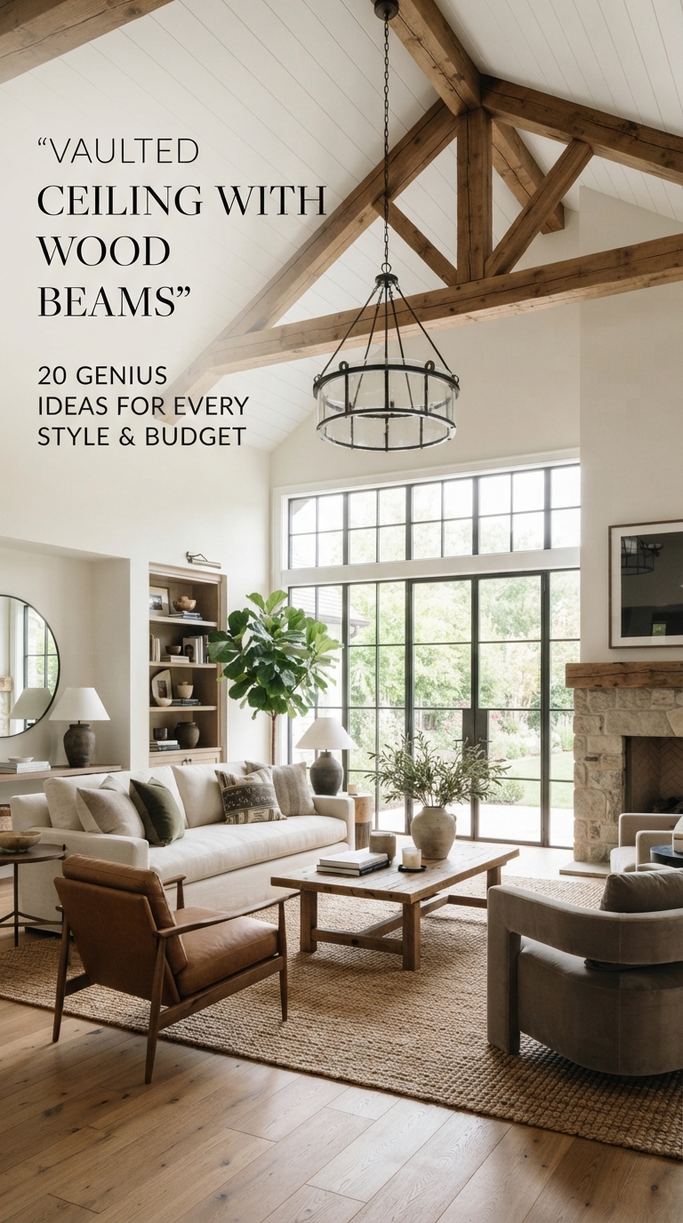 Vaulted ceiling with wood beams featuring 20 stylish ideas for every style and budget