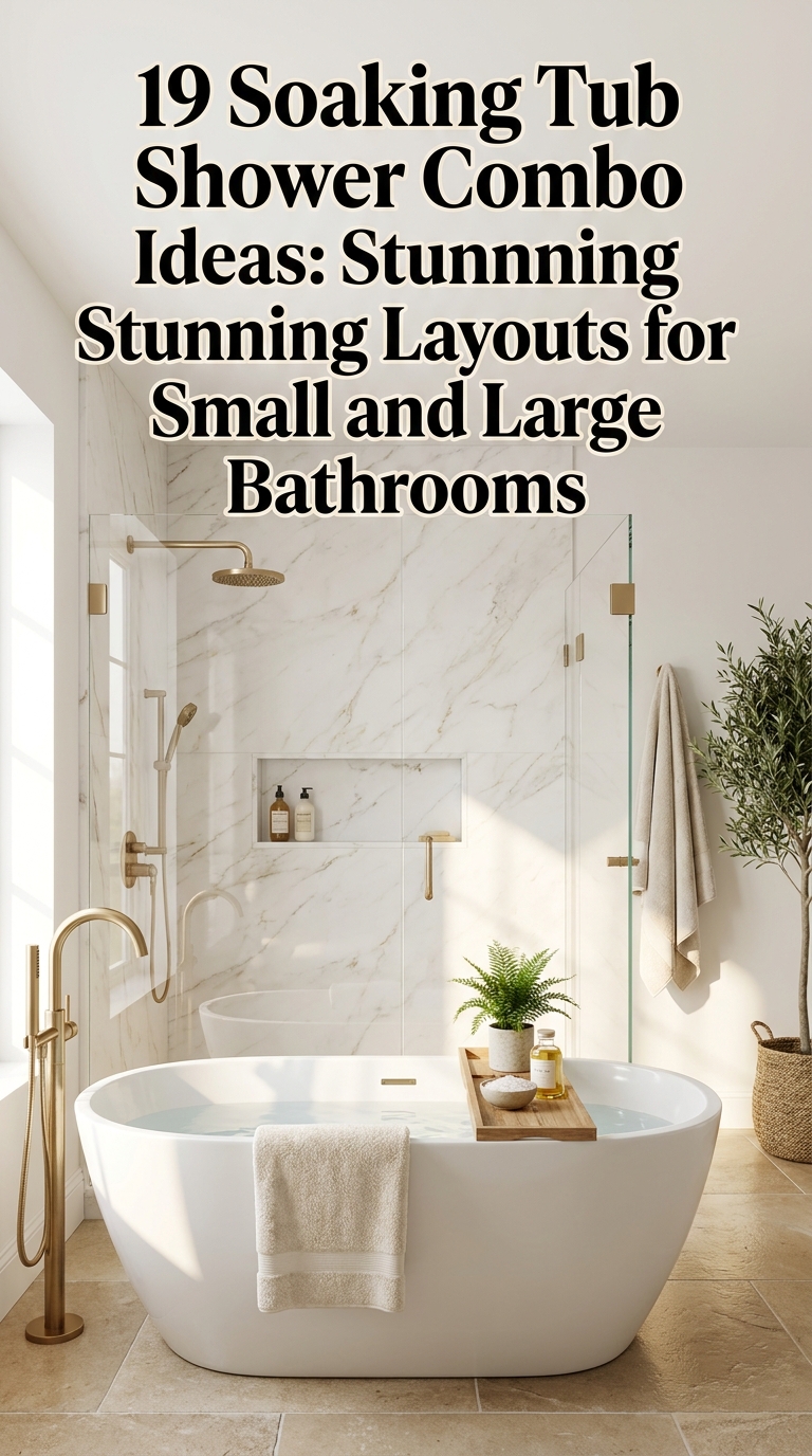Luxury soaking tub shower combo in an elegant bathroom layout